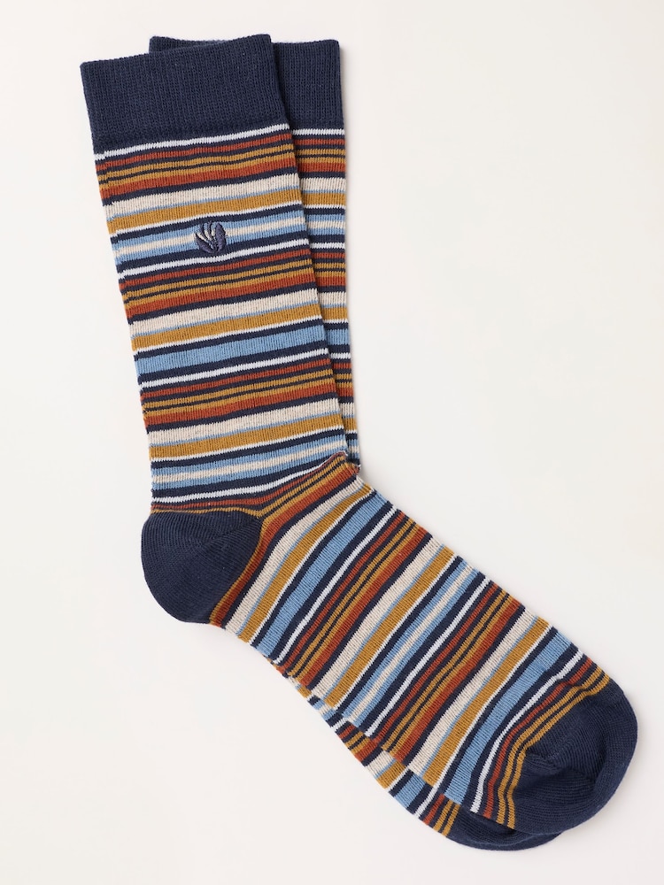 FatFace Navy Striped Socks - Image 1 of 2