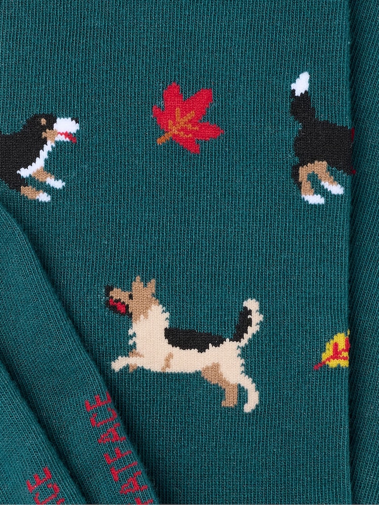 FatFace Green Dog Socks - Image 2 of 2 FatFace Green Dog Socks - Image 2 of 2
