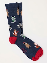 FatFace Navy Animal Band Socks - Image 1 of 2