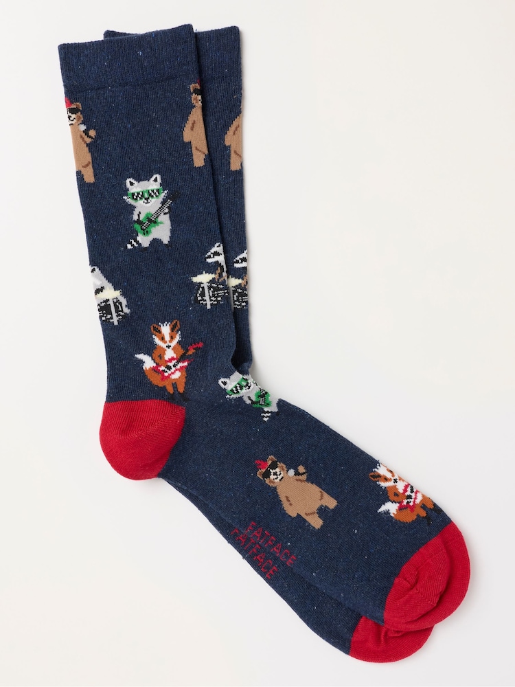 FatFace Navy Animal Band Socks - Image 1 of 2 FatFace Navy Animal Band Socks - Image 1 of 2
