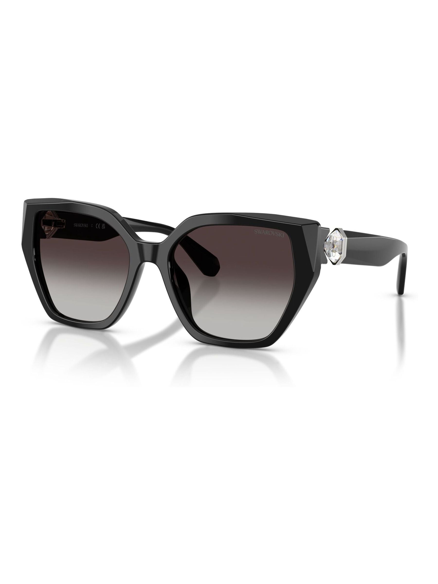 Swarovski Woman Sunglass SK6044U - Frame color: Black, Lens color: Gradient Grey - Image 4