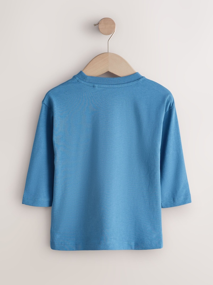 Blue Safari Animals Long Sleeve Graphic Print T-Shirt (3mths-8yrs) - Image 2 of 4 Blue Safari Animals Long Sleeve Graphic Print T-Shirt (3mths-8yrs) - Image 2 of 4