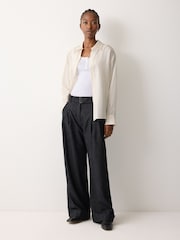 Jigsaw Blue Stanley Flecked Belted Trouser - Image 5 of 6