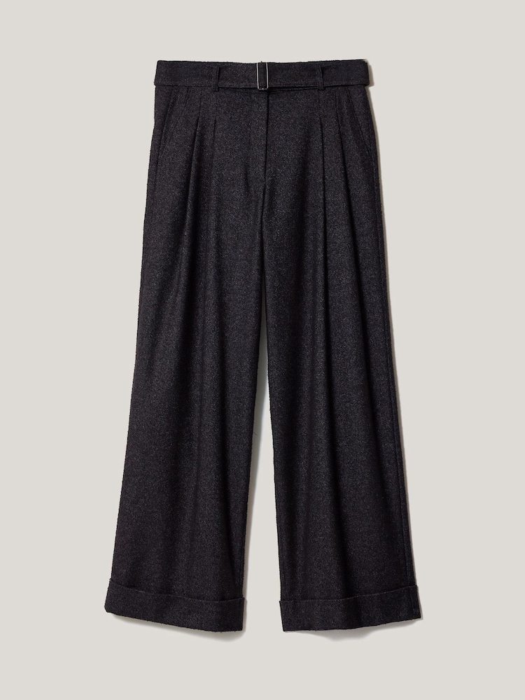 Jigsaw Blue Stanley Flecked Wool Trousers - Image 6 of 6 Jigsaw Blue Stanley Flecked Wool Trousers - Image 6 of 6