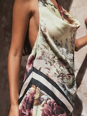 Floral Print Cowl Neck Halter Neck Top - Image 5 of 6
