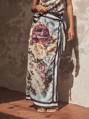 Floral Print Wrap Midi Skirt - Image 1 of 5