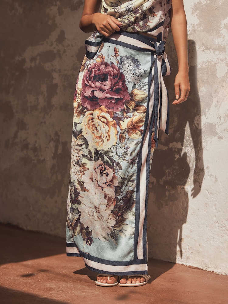 Floral Print Wrap Midi Skirt - Image 1 of 5