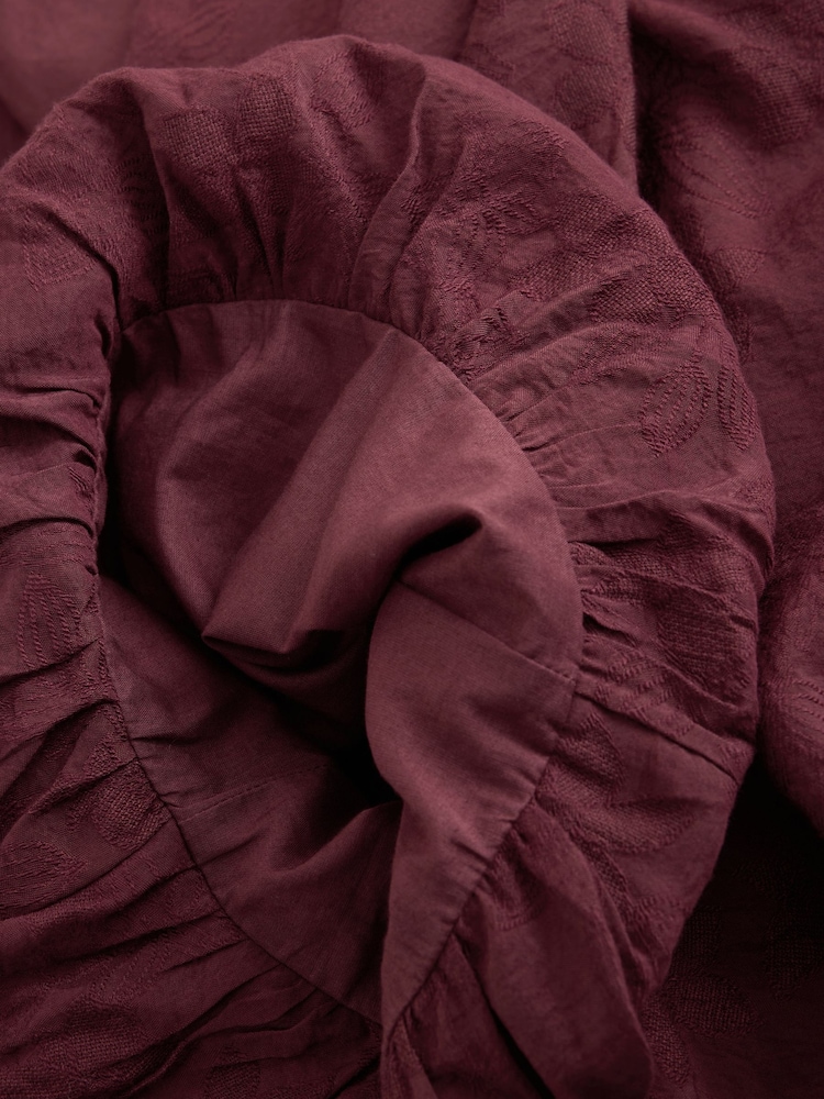 Burgundy High Neck Bubble Hem Top - Image 7 of 7