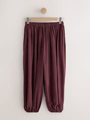 Burgundy Jacquard Balloon Trousers - Image 3 of 5