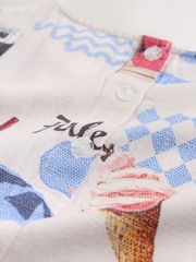 Cream/Red Map Print Shell Top - Image 6 of 8