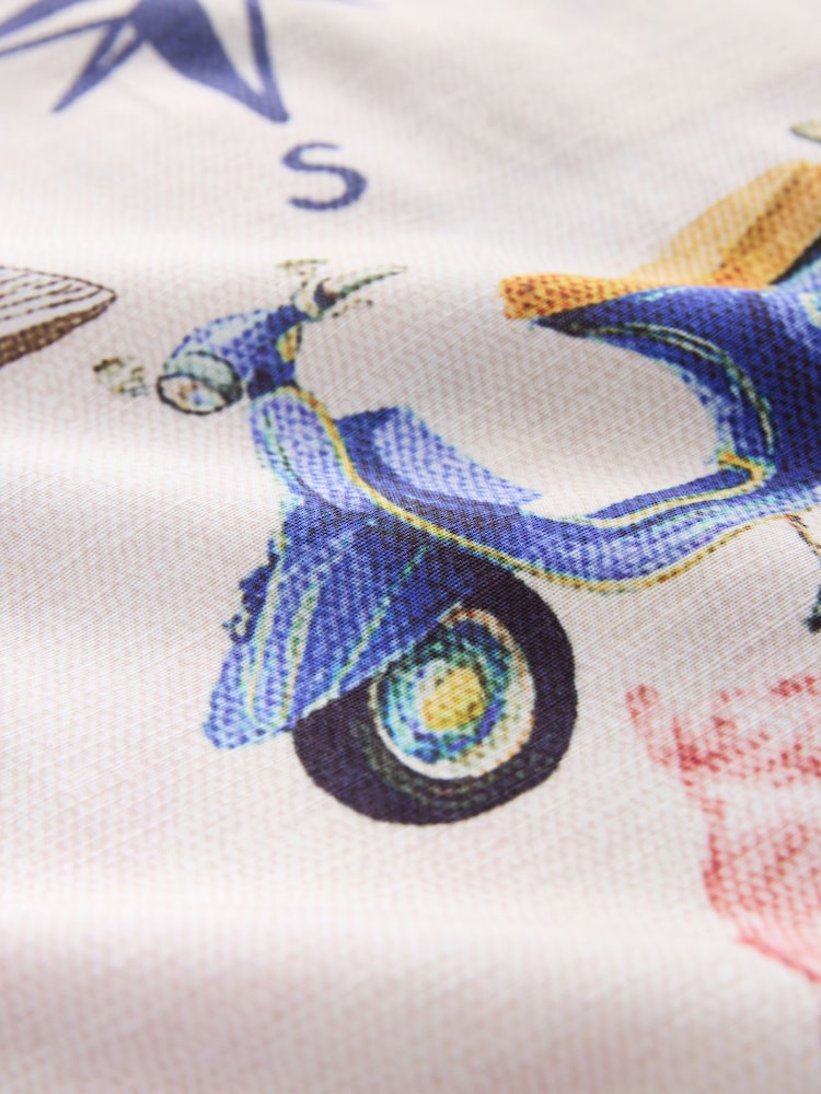 Cream/Red Map Print Shell Top - Image 8 of 8