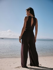 Chocolate Twist Waist Jersey Jumpsuit - Image 3 of 7