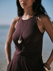 Chocolate Twist Waist Jersey Jumpsuit - Image 4 of 7