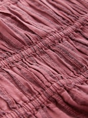 Rust Brown Stripe Shirred Top - Image 7 of 8