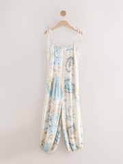 Map Print Tie Strap Balloon Jumpsuit - Image 6 of 8
