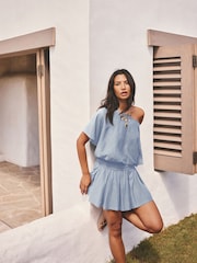 Azul - Jersey Slouchy Shoulder Mini Dress - Imagen 2 de 6