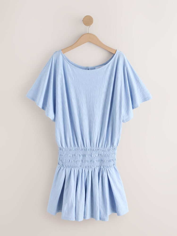 Buy Blue Jersey Slouchy Shoulder Mini Dress from Next USA
