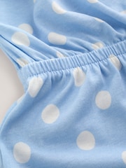 Blue/White Polka Dot Twist Front Bandeau Playsuit - Image 9 of 9