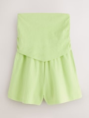 Lime Green Broderie Jersey Hanky Hem Bandeau Playsuit - Image 4 of 6