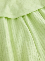 Lime Green Broderie Jersey Hanky Hem Bandeau Playsuit - Image 5 of 6