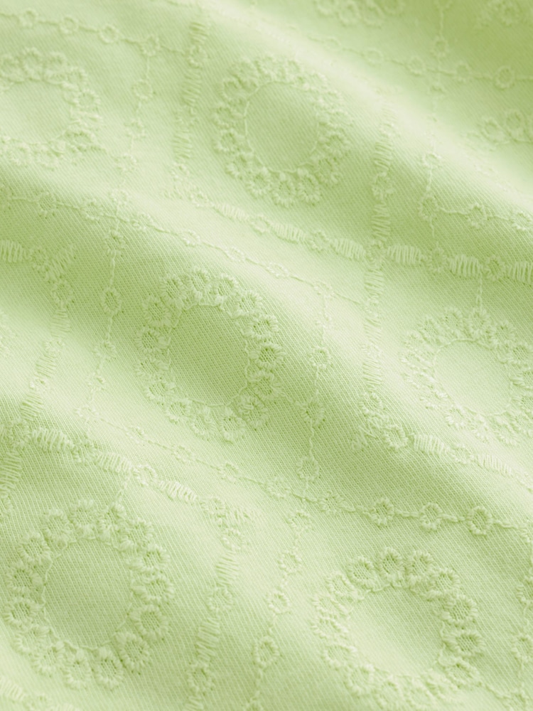 Lime Green Broderie Jersey Hanky Hem Bandeau Playsuit - Image 6 of 6