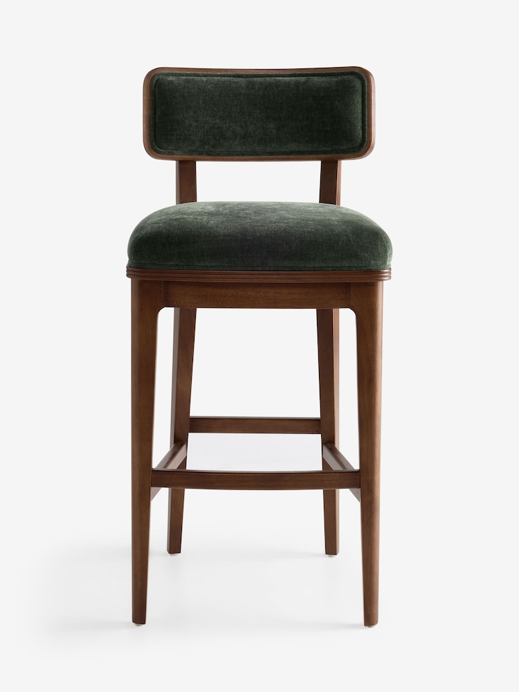 Laura Ashley Hundon Chenille Green Barcombe Bar Stool - Image 1 of 4