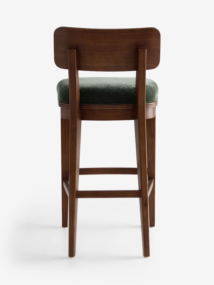 Laura Ashley Hundon Chenille Green Barcombe Bar Stool - Image 2 of 4