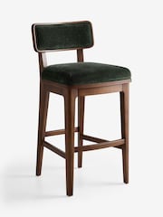 Laura Ashley Hundon Chenille Green Barcombe Bar Stool - Image 3 of 4