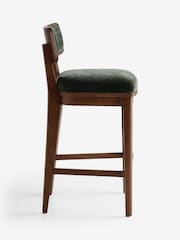 Laura Ashley Hundon Chenille Green Barcombe Bar Stool - Image 4 of 4