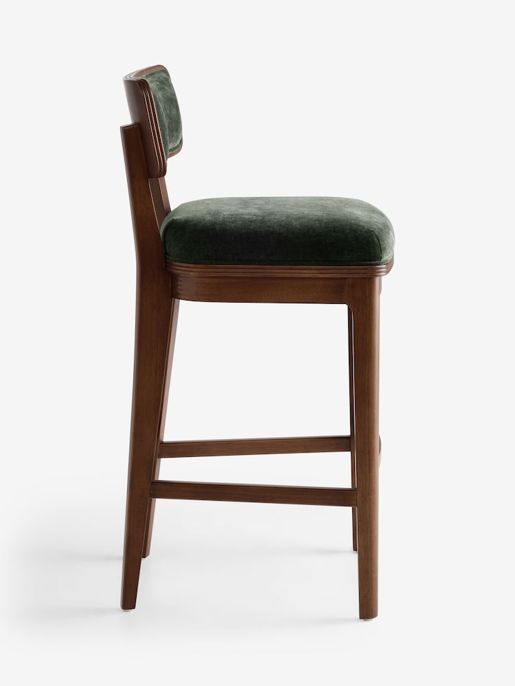 Laura Ashley Hundon Chenille Green Barcombe Bar Stool - Image 4 of 4