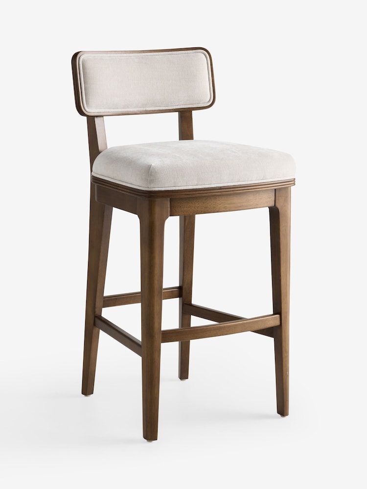 Laura Ashley Hundon Chenille Natural Barcombe Bar Stool - Image 2 of 4