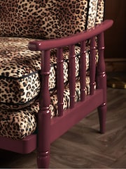 Rockett St George Leopard Love Velvet Rebel Spindle Accent Chair - Image 3 of 8