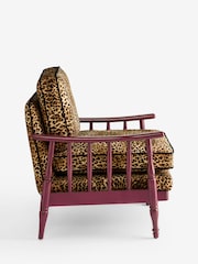 Rockett St George Leopard Love Velvet Rebel Spindle Accent Chair - Image 7 of 8
