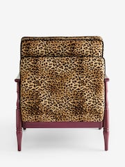 Rockett St George Leopard Love Velvet Rebel Spindle Accent Chair - Image 8 of 8
