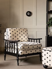 Rockett St George Polka Noir Monochrome Rebel Spindle Accent Chair - Image 1 of 11