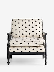 Rockett St George Polka Noir Monochrome Rebel Spindle Accent Chair - Image 6 of 11