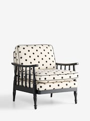 Rockett St George Polka Noir Monochrome Rebel Spindle Accent Chair - Image 7 of 11