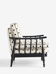 Rockett St George Polka Noir Monochrome Rebel Spindle Accent Chair - Image 8 of 11