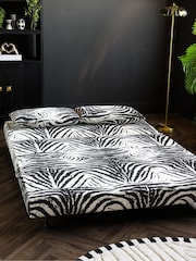 Rockett St George Zebra Woven Black  Cream Mabel Large 2 Seater Sofabed - Image 2 of 10