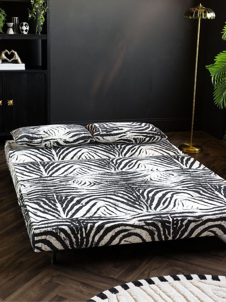 Rockett St George Zebra Woven Black Cream Mabel Large 2 Seater Sofabed - Image 2 of 10 Rockett St George Zebra Woven Black Cream Mabel Large 2 Seater Sofabed - Image 2 of 10