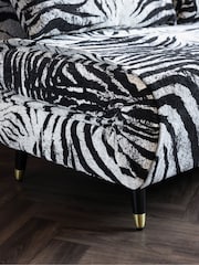 Rockett St George Zebra Woven Black  Cream Mabel Large 2 Seater Sofabed - Image 5 of 10