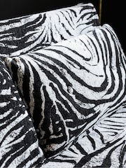 Rockett St George Zebra Woven Black  Cream Mabel Large 2 Seater Sofabed - Image 6 of 10
