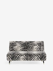 Rockett St George Zebra Woven Black  Cream Mabel Large 2 Seater Sofabed - Image 7 of 10
