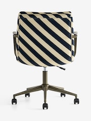 Rockett St George Studio Stripe Velvet Sand and Black The Wild Card Office Chair - Image 13 of 13