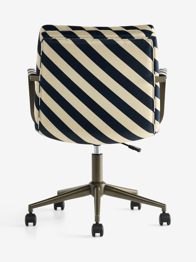 Rockett St George Studio Stripe Velvet Sand and Black The Wild Card Office Chair - Image 13 of 13 Rockett St George Studio Stripe Velvet Sand and Black The Wild Card Office Chair - Image 13 of 13