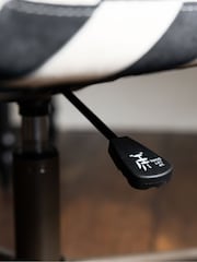 Rockett St George Studio Stripe Velvet Sand and Black The Wild Card Office Chair - Image 9 of 13