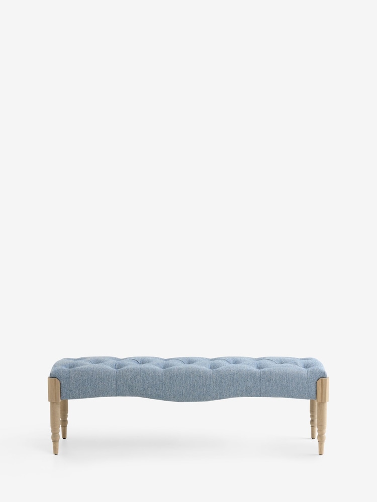 Laura Ashley Doveridge Denim Blue Sarsden Bench - Image 1 of 4 Laura Ashley Doveridge Denim Blue Sarsden Bench - Image 1 of 4