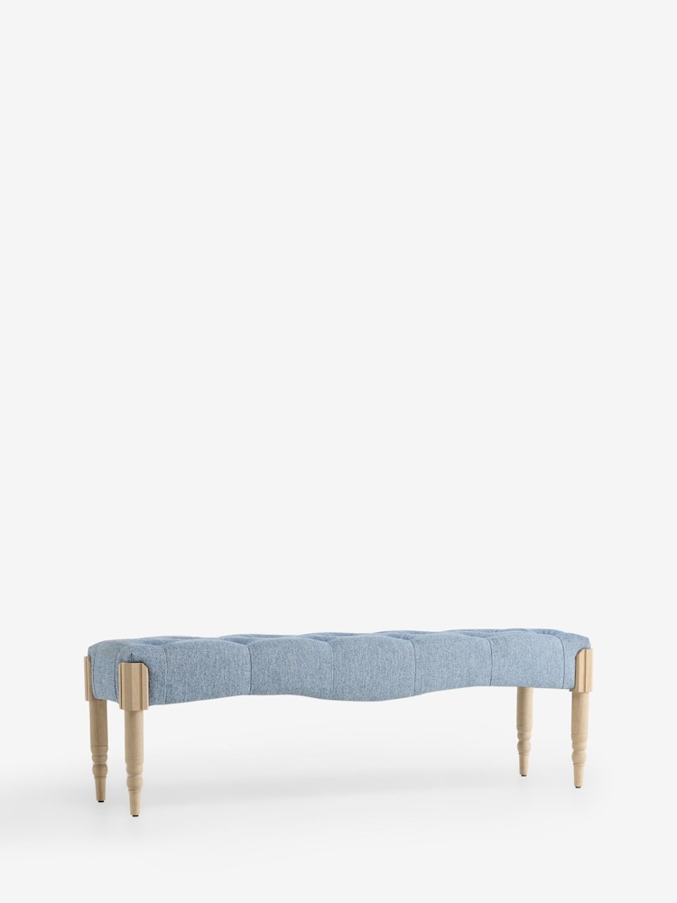 Laura Ashley Doveridge Denim Blue Sarsden Bench - Image 2 of 4 Laura Ashley Doveridge Denim Blue Sarsden Bench - Image 2 of 4