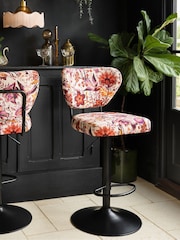 Rockett St George Pink and Burgundy Charleston Garden Perfect Adjustable Height Bar Stool - Image 2 of 10