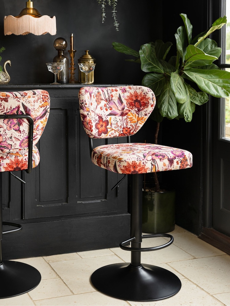 Rockett St George Pink and Burgundy Charleston Garden Perfect Adjustable Height Bar Stool - Image 2 of 10 Rockett St George Pink and Burgundy Charleston Garden Perfect Adjustable Height Bar Stool - Image 2 of 10